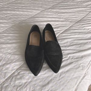 Black suede loafers